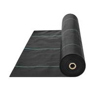VEVOR Toile de Paillage Anti-Mauvaises Herbes 1,8x30,5 m Géotextile Tissé Anti Repousse Herbe Sous Gravier 108 g/m² Toile PP Perméable Résistant à Déchirure pour Aménagement Paysager, Couvre-sol, Noir