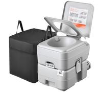 VEVOR Toilette de Camping avec Chasses d'Eau, Toilette Portable avec Réservoir à Déchets Amovible 20 L, pour Domicile Camping-car Caravane Bateau Randonnée, WC de Voyage avec Réservoir d'Eau 12 L