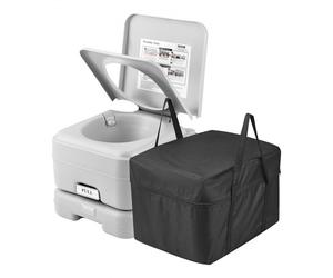 VEVOR Toilette Portable avec Chasse d’Eau, Toilette de Camping avec Réservoir à Matières 12 L et Réservoir d’Eau 12 L, WC de Voyage à Bouton-Poussoir, Étanche et Sans Odeur, pour Camping-car Caravane