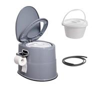 VEVOR Toilette Portable avec Réservoir à Matières 5 L Toilette de Camping avec Porte-Papier et Support de Téléphone sans Odeur WC de Voyage pour Camping-car Caravane Chambre à Coucher Femmes Enceintes