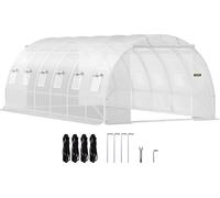 VEVOR Toit arqué Serre en film plastique Tunnel Serre 6,1x3x2,1m Blanc
