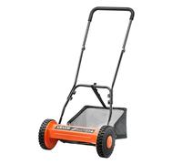 VEVOR Tondeuse à Gazon Manuelle, 400 mm, 5 Lames Acier, sans Moteur, Hauteur de Coupe Réglable 15 à 45 mm, avec Bac de Ramassage, Tondeuse pour Pelouses, Allées, Cours, Travaux de Jardinage Quotidiens