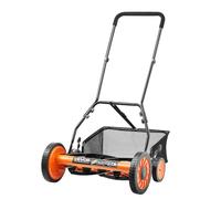VEVOR Tondeuse à Gazon Manuelle, 450 mm, 5 Lames Acier, sans Moteur, Hauteur de Coupe Réglable 35 à 62 mm, avec Bac de Ramassage, Tondeuse pour Pelouses, Allées, Cours, Travaux de Jardinage Quotidiens
