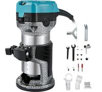 VEVOR Tondeuse à main électrique, routeur de coupe électrique 710 W, tondeuse à routeur stratifié avec trois pinces de fraisage, défonceuse et tondeuse avec base fixe, coque en aluminium et rotation