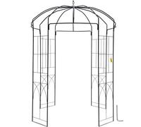 VEVOR Tonnelle de jardin en forme de cage à oiseaux, 2,4 m de haut, 1,5 m de large, tonnelle en fer forgé robuste, treillis d'arche de mariage pour vignes grimpantes dans le jardin extérieur, la cour,