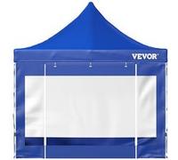 VEVOR Tonnelle Imperméable 3x3 m Tente Pop-up Jardin avec Parois Latérales Pavillon Terrasse Extérieure Abri Pliable Soleil Pluie Neige Résistant aux UV et Sac à Roulettes pour Fête Arrière-Cour Bleu
