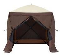 VEVOR Tonnelle pop-up Tente moustiquaire 4 côtés 1,83x1,83 m, 4 toiles amovibles, marron