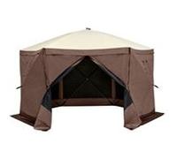VEVOR Tonnelle Pop-up Tente moustiquaire 6 côtés – Abri soleil 3,81×3,81 m Marron