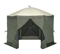 VEVOR Auvent pop-up SKYSHALO 3,05×3,05 m – Moustiquaire 6 côtés, panneaux anti‑vent, vert armée