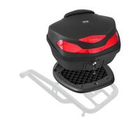 VEVOR Top case boîte supérieure de moto universelle durable en PP 48 L noir