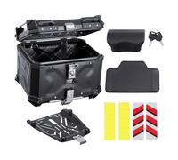 VEVOR Top Case Moto Universel en Alliage d'alu avec Doublure en Cuir, Coffre arrière Moto Amovible étanche 45 L, Serrure et Coussin de Dossier, boîte supérieure de Moto, pour 99% des Cadres de Moto