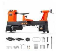 VEVOR Tour à Bois 750 W 355x508 mm Tour d'Établi de Vitesses Variables pour Professionnels, Amateurs Avertis, 150-3500 tr/min, avec Affichage, Diamètre Tournage jusqu'à 410 mm avec Bloc Rehausseur