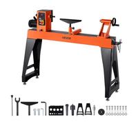 VEVOR Tour à Bois Électrique, 40,6 x 102 cm, 1100 W, avec Pieds Verticaux, Vitesse Variable 0-3200 tr/min, Moteur CC sans Balais, Corps en Fonte, pour Projets Menuiserie de Moyenne à Grande Envergure