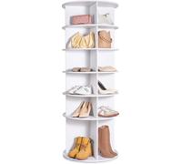 VEVOR Étagère à Chaussures rotative à 6 Niveaux, présentoir à Chaussures Rotatif à 360°, Organisateur d'étagère à Chaussures Lazy Susan pour 24 Paires, pour Chambre à Coucher, Salon, entrée, Blanc