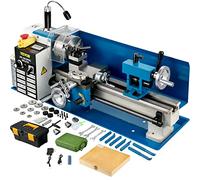 VEVOR Tour à Métaux de Haute Précision 180x350 mm Mini Tour à Bois de Vitesse Variable 50-2500PRM, 550 W Tour Électronique Professionnel avec Lampe de Travail, Tour Réglable pour Traitement Métaux