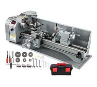 VEVOR Tour à Métaux de Précision 750 W 220 x 750 mm Mini Tour à Bois à Vitesse Variable 50-2250±10% tr/min Tour Électronique Professionnel Tour Réglable en Métal pour Tournage Perçage Filetage Coupe