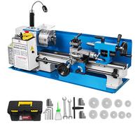 VEVOR Tour à Métaux de Précision 180 x 350 mm Vitesse Variable 50-2500 tr/min Kit Mini Tour à Métal avec Lampe Mobile Moteur 550 W Machine à Usage Intensif pour Travaux de Précision Travaux d’Usine