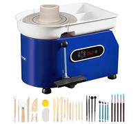 VEVOR Tour de Potier 28 cm de Dia. Roue de Poterie Électrique 450 W 60-300 tr/min Machine de Poterie Électrique Charge Max. 8 kg d’Argile avec Pédale Bassin Amovible pour Modeler Artisanat Céramique