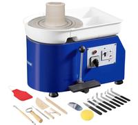 VEVOR Tour de Potier 350 W, Machine à Poterie de 28 cm, Vitesse Réglable 60 à 300 TR/Min, Poignée et Pédale de Commande, Cuvette Amovible en ABS, Kit Complets pour Débutants en Artisanat et DIY, Bleu