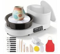 VEVOR Tour de Potier avec Plateau Tournant de 28 cm, Roue de Poterie Électrique 450 W, pour Débutants Loisirs Créatifs en Argile, Vitesse Réglable 30-300 tr/min, Corps en Aluminium, avec Pédale