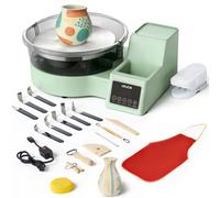 VEVOR Tour de Potier avec Plateau Tournant en Aluminium 28 cm, Roue de Poterie Électrique 450 W avec Pédale, pour Débutants Loisirs Créatifs en Argile, Vitesse Réglable 30-300 tr/min, Corps en PP
