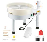 VEVOR Tour de Potier Roue de Poterie 35 cm Vitesse Réglable 60-300 tr/min Blanc