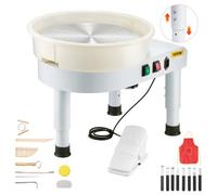VEVOR Tour de Potier Roue de Poterie 35 cm Vitesse Réglable 60-300 tr/min Blanc