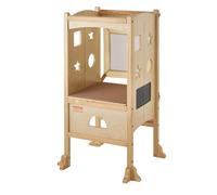 VEVOR Tour d'Observation Enfant Charge 56,75 kg Tour d'Apprentissage Montessori Pliable Bois Massif 3 Hauteurs Filet de Sécurité pour Tout-petits, Chambre à Coucher, Salle de Bain, Comptoir de Cuisine