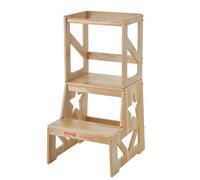 VEVOR Tour d'Observation Enfants Charge 68 kg Tour d'Apprentissage Montessori Bois de Pin Naturel avec Garde-corps de Sécurité pour Tout-petits, Chambre à Coucher, Salle de Bain, Comptoir de Cuisine