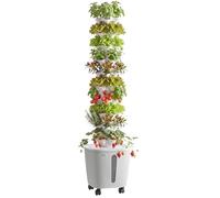 VEVOR Tour Hydroponique 10 Étages 50 Trous, Système de Culture Hydroponique pour Herbes, Fruits et Légumes, Jardin Vertical d'Intérieur avec Contrôle App, roulettes, Réservoir d'eau de 20 L et Pompe