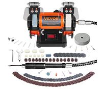 VEVOR Touret à Meuler 50 W Moteur sans Balais Polisseuse d’Établi 2980 tr/min avec 3 Meules 100+ Accessoires Machine de Polissage Fin et Grossier Meulage Élimination de la Rouille des Métaux Bijoux