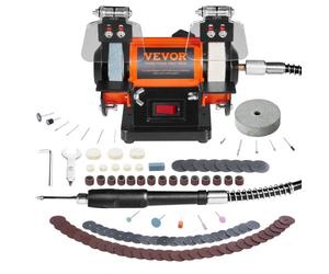 VEVOR Touret à Meuler 50 W Moteur sans Balais Polisseuse d’Établi 2980 tr/min avec 3 Meules 100+ Accessoires Machine de Polissage Fin et Grossier Meulage Élimination de la Rouille des Métaux Bijoux