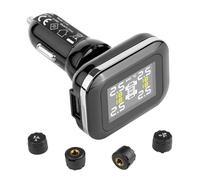 VEVOR TPMS avec 4 Capteurs, Système de Surveillance de la Pression des Pneus 0,5-6 Bars, Système d'Alarme de Voiture sans Fil Universel, 5 Modes d'Alarme, Affichage en Temps Réel, Facile à Installer