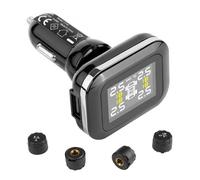 VEVOR TPMS avec 4 Capteurs, Système de Surveillance de la Pression des Pneus 0,5-6 bars, Système d'Alarme de Voiture sans Fil Universel, 5 Modes d'Alarme, Affichage en Temps Réel, Facile à Installer