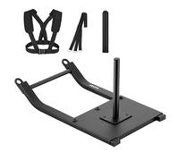 VEVOR Traîneau de Puissance Fitness Traction, Équipement d'Entraînement de Force, Vitesse et Explosivité avec Harnais, en Acier, Compatible avec Disques de 2,5 et 5 cm, pour Exercice Athlétique, Noir