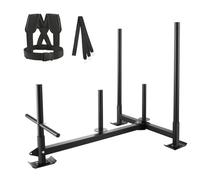 VEVOR Traineau de Puissance, Luge de Force pour Fitness avec Poignée, Équipement d'Entraînement en Acier pour Exercices Athlétiques et Amélioration de la Vitesse, pour Plaque de Poids de 5 cm, Noir