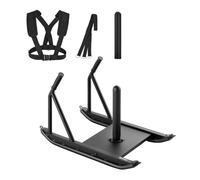 VEVOR Traîneau de Puissance Poussée et Traction, Équipement d'Entraînement de Force avec Poignées, en Acier, pour Vitesse et Explosivité, Compatible avec Disques de 2,5 et 5 cm, Gym Fitness, Noir