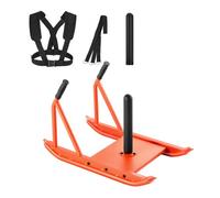 VEVOR Traîneau de Puissance Poussée et Traction, Équipement d'Entraînement de Force, Vitesse et Explosivité avec Poignées, en Acier, Compatible avec Disques de 2,5 et 5 cm, pour Gym Fitness, Orange