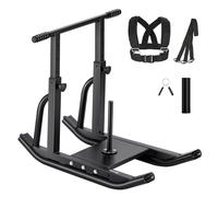 VEVOR Traîneau de Puissance Poussée Traction, Équipement d'Entraînement de Force, Vitesse et Explosivité avec Poignée Réglable en Hauteur, Compatible avec Disques de 2,5 et 5 cm, pour Fitness, Noir
