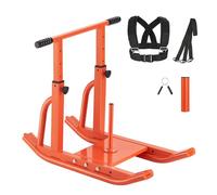 VEVOR Traîneau de Puissance Poussée Traction, Équipement d'Entraînement de Force, Vitesse et Explosivité avec Poignée Réglable en Hauteur, Compatible avec Disques de 2,5 et 5 cm, pour Fitness, Orange