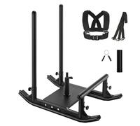 VEVOR Traîneau de Puissance Résistance en Acier, Équipement d'Entraînement de Force, Vitesse et Explosivité avec Poignée, Poussée et Traction, Compatible avec Disques de 2,5 et 5 cm, Fitness, Noir
