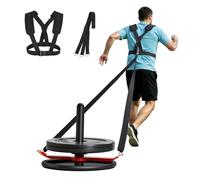 VEVOR Traîneau de Puissance Traction en Acier, Équipement d'Entraînement de Force, Vitesse et Explosivité avec Harnais, Compatible avec Disques de 5 cm, pour Exercice Athlétique Fitness, Noir Orange