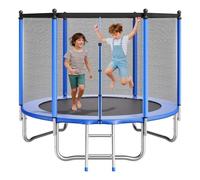 VEVOR Trampoline d'extérieur, 244 x 244 cm, Trampoline de Loisirs antirouille Rond avec Filet de sécurité et Cadre en Acier, certifié ASTM, capacité de Charge maximale 120 kg, pour Enfants et Adultes