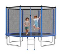 VEVOR Trampoline d'extérieur, 427 x 427 cm, Trampoline de Loisirs antirouille Rond avec Filet de sécurité et Cadre en Acier, certifié ASTM, capacité de Charge maximale 204 kg, pour Enfants et Adultes