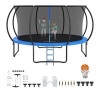 VEVOR Trampoline Extérieur Intérieur 4,3 m Trampoline pour Enfants Charge Maximale 200 kg avec Filet de Sécurité à 360° Couverture de Mousse Épaisse Facile à Installer pour Parc de Loisir Arrière-Cour