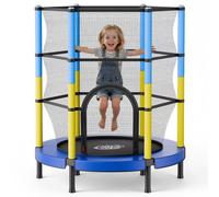 VEVOR Trampoline pour Enfants 140 cm Mini-trampoline avec Filet de Sécurité, Pour Tout-petits Intérieur Extérieur Jardin Aire de Jeux, Rond, Capacité de Charge Maximale 60 kg, Stabilité Optimale