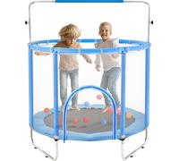 VEVOR Trampoline pour enfants Mini trampoline de loisirs 147 cm pour jeunes enfants , cadeau d'anniversaire Jouets de Noël pour enfants à partir de 3 ans Bleu