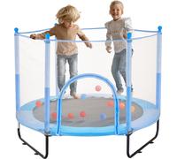 VEVOR Mini trampoline fitness rebounder pour enfants avec filet 1545 mm bleu