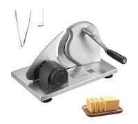 VEVOR Trancheuse à Pain Manuelle, Coupe Fromage à Épaisseur Réglable de 0 à 15 mm, pour Tofu Saucisson Cuisine et Boulangerie, Coupe pain à Manivelle avec Lame Micro-dentelée en Acier Inoxydable