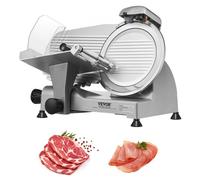 VEVOR Trancheuse Électrique Commerciale 340 W Trancheuse à Jambon Lame 250 mm 360 tr/min Trancheuse Charcuterie avec Lame en Acier Inoxydable pour Couper en Tranches Viande Fromage Légumes Fruits